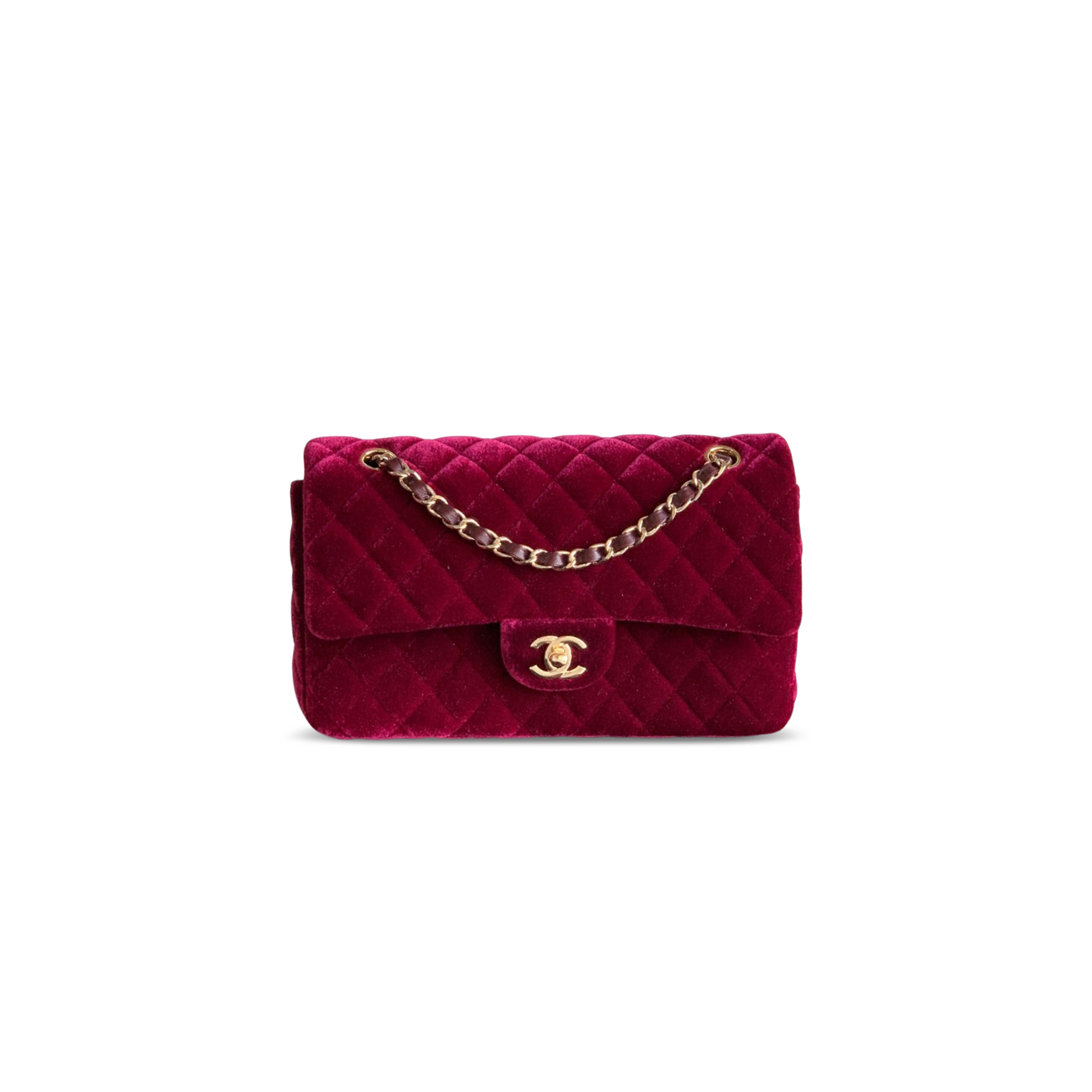 CHANEL MEDIUM CLASSIC HANDBAG VELVET A01112 (25*16*7cm)